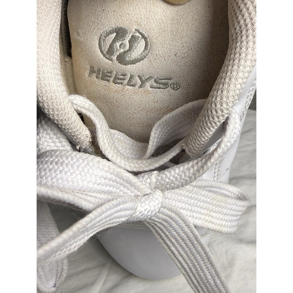 Heelys‎ White Leather Gray Logo With Rollers Men's 7 Boys Vintage Style 9171 - Picture 9 of 9